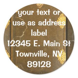 Gold & Old Book Cover Classic Round Sticker