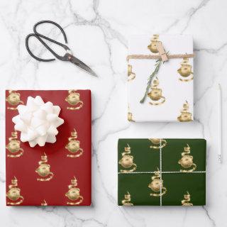 Gold Ornament  Flat Sheet Set of 3