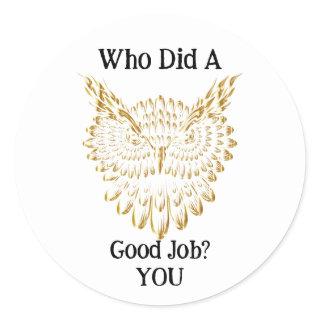 Gold Owl Sticker