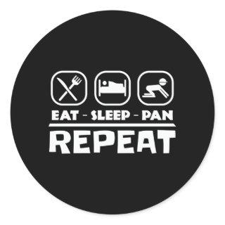 Gold panning prospecting East Sleep Pan Repeat Classic Round Sticker