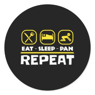 Gold panning prospecting East Sleep Pan Repeat Classic Round Sticker