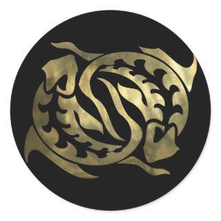 Gold Pisces Fish Classic Round Sticker