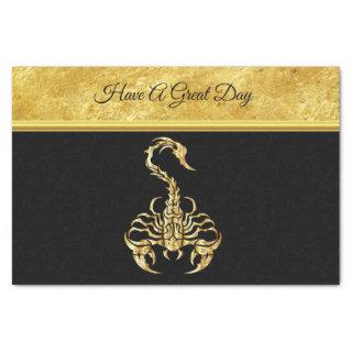 Gold poisonous scorpion very venomous insect tissue paper
