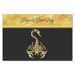 Gold poisonous scorpion very venomous insect tissue paper