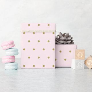 Gold Polka Dot Pattern Blush Pink