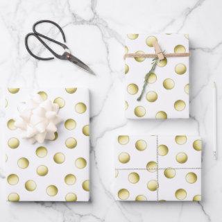 Gold polka dots circles white pattern  sheets