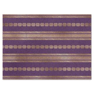 Gold Repeating Patterns on Purple Decoupage Tissue Paper
