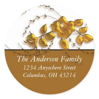 Gold Rose Vine Design - Return Address Labels