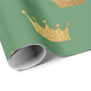 Gold Royal Mint Green King Crown Heraldic Princess