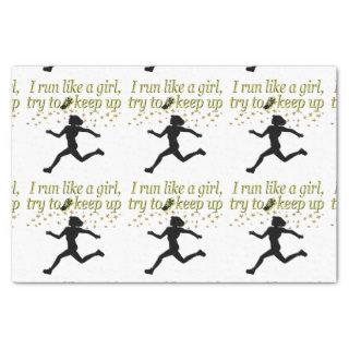 GOLD RUN LIKE A CHAMPION TRACK AND FIELD DESIGN TISSUE PAPER