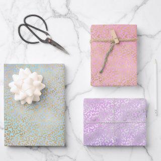 Gold Silver Leopard Print Watercolor  Sheets