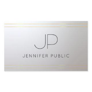 Gold Silver Monogram Template Initial Letter Rectangular Sticker