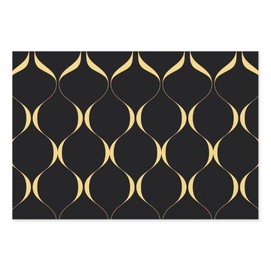 Gold, simple, modern, luxurious wavy graphic  sheets