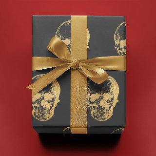 Gold Skull on Gray