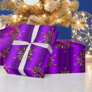 Gold Snowflake Stars on Purple Christmas
