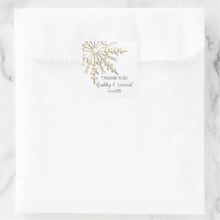 Gold Snowflake Winter Wedding Thank You Favor Tag