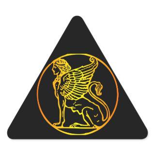 Gold Sphinx Triangle Sticker