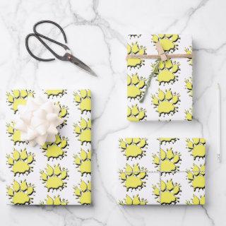 Gold Splatter Dog Paw Drawing Pattern  Sheets