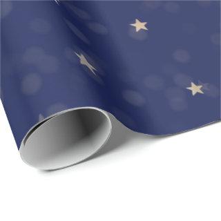 Gold Stars and Dots on Blue
