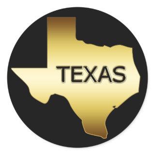 GOLD STATE OF TEXAS CLASSIC ROUND STICKER