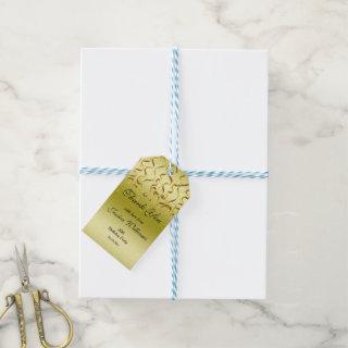 Gold Streamers & Confetti Birthday Party Gift Tags
