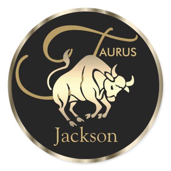 Gold - Taurus ♉ the Bull - Zodiac Sign Classic Round Sticker