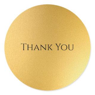 Gold Thank You Elegant Template Modern Golden Classic Round Sticker