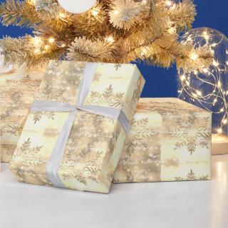 Gold Tie-Dye Snowflake Merry Christmas