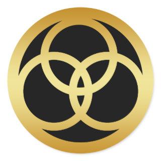 GOLD TRINITY KNOT CLASSIC ROUND STICKER
