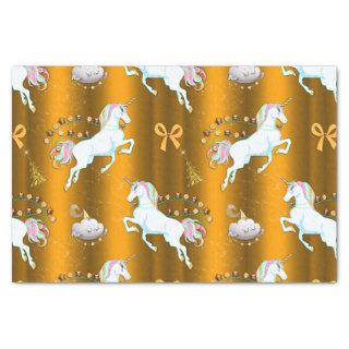 Gold Unicorn Christmas Tissue Paper