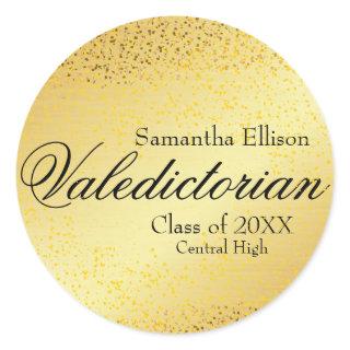 Gold Valedictorian Personalized Gold Sticker