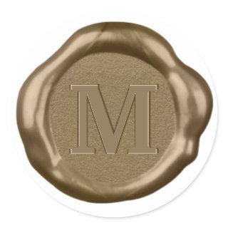 Gold Wax seal Sticker monogram