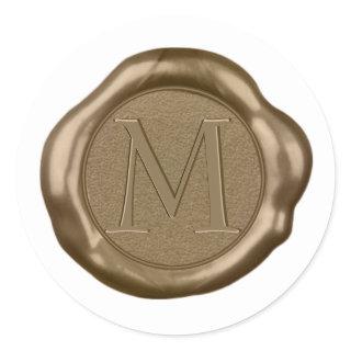 Gold Wax seal Sticker monogram