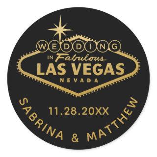 Gold Wedding in Vegas Sign Favor Label