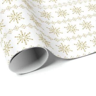 Gold & White Abstract Christmas Snowflakes