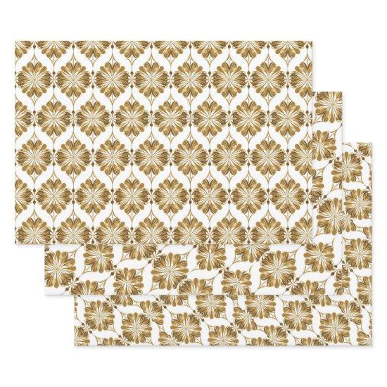 Gold White AI Art  Sheet Set