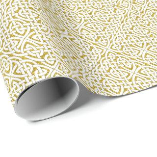 Gold White Celtic Knot Pattern