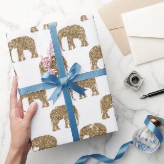 Gold white Jungle elephant party wrap