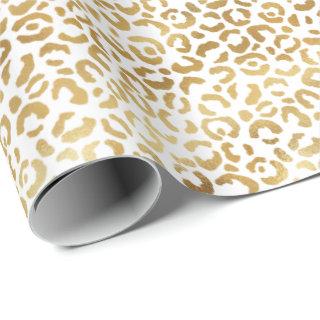 Gold White Leopard Print