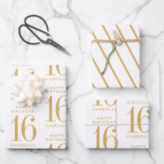 Gold White Personalized Custom Age   Sheets