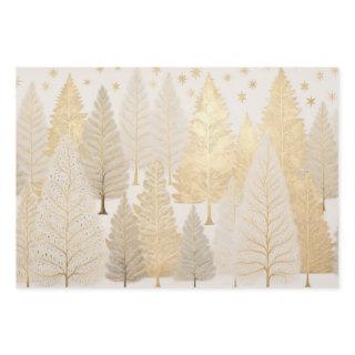 Gold White Silver Trees Christmas  Sheets