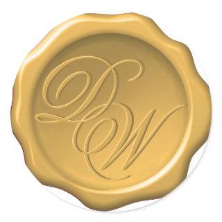 Gold Yellow Wax Seal Wedding Monogram Calligraphy