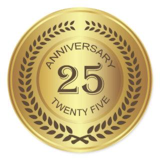 Golden 25th Anniversary with laurel wreath Sticker