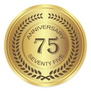 Golden 75th Anniversary with laurel wreath Sticker