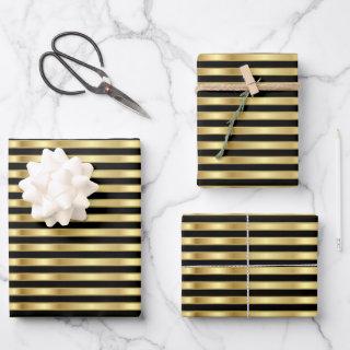 Golden and Black Elegant Stripes  Sheets