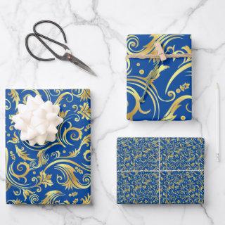 Golden and Royal Blue Scroll  Sheets