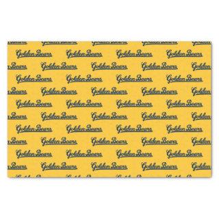 Golden Bears Blue Script Tissue Paper