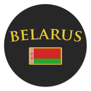 Golden Belarus Classic Round Sticker