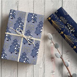Golden Blue Pine Holiday  Sheets