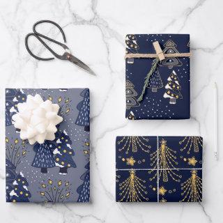 golden blue pine holiday  sheets